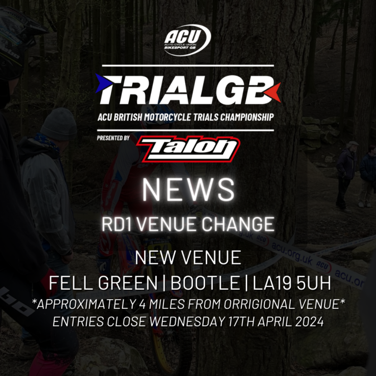 Trial GB 2024 – RD1 Venue Change